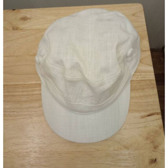 Minicci White cabbie hat, elastic back - Picture 2 of 7